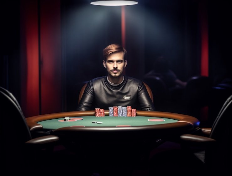 Evolution Gaming live studio with croupier at baccarat table